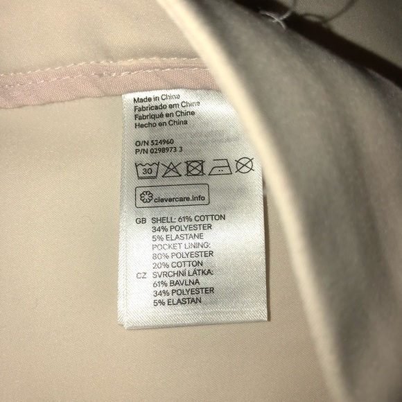 H&M Stretch Ivory Ankle Flat Front Pants Sz 8 - Picture 5 of 9